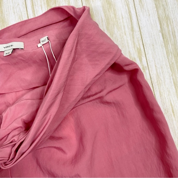 Vince Rosetta Pink Draped Front Knot Long Skirt - Picture 5 of 8